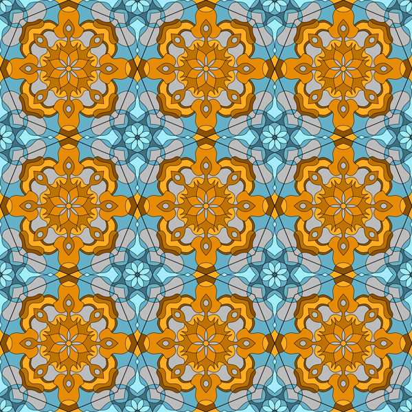This picture shows a repeating pattern that is part of collection of tile designs.