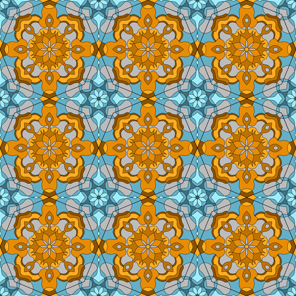 This picture shows a repeating pattern that is part of collection of tile designs.